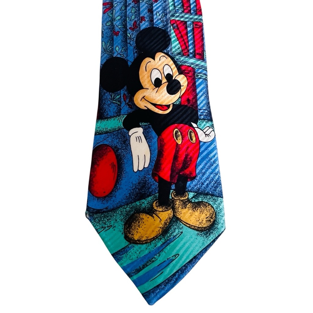 Vintage Mickey & Co Disney Atlas Design Mickey Mouse 100% Silk Mens Tie Sweden